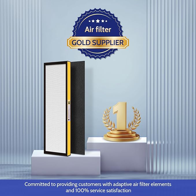 FLT4825 HEPA Filter B Replacement for Germ Guardian Air Purifier Filter Replacement for AC4825 AC4300 AC4800 AC4850 AC4900 Filter Replace, 4 Pack HEPA Filter B + 4 Carbon Pre-Filters