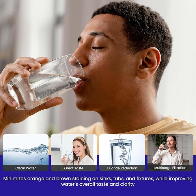 Crystal Quest Calcium GAC Fluoride Reduction Filter - Efficient Fluoride Removal or Reduction - Compact Design - Long-Lasting Capacity - 2-7/8” x 20”