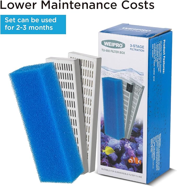 Replacement Cartridge for Aquarium UV Filter TU-900 with Aquarium Filter Foam, Active Carbon and Ceramic Ring(TU900-S)