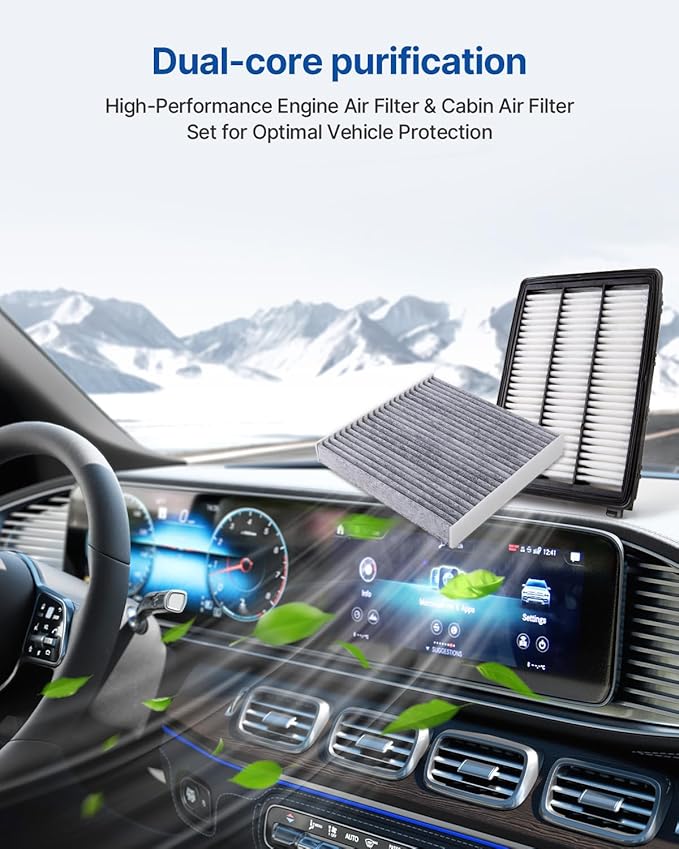 Engine & Cabin Air Filter Fits Tucson (2016-2021), Sportage (2017-2022), Replacement for CF12160 CA12065