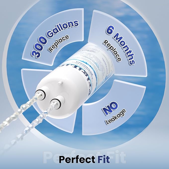 RFC6600A Refrigerator Water Filter Compatible with EDR3RXD1, Everydrop Filter 3, 4396841, 4396710, Kenmore 46-9083, 46-9030, 9030, 9083, KAD3RXD1, WHR3RXD1, 2PACK