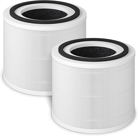 Fil-fresh 2-Pack True HEPA Replacement Filter, Compatible with PuroAir 240 Air Purifier, 3-in-1 True HEPA Filter with Activated Carbon Filter, Reduce Dust, Pollen, Odor, and Smoke