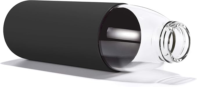 veegoal 25 Oz Borosilicate Glass Water Bottles with Bamboo Lid, BPA-FREE, Non-Slip Silicone Sleeve, and Stainless Steel Leak Proof Lid - Reusable Glass Bottle for Men and Women