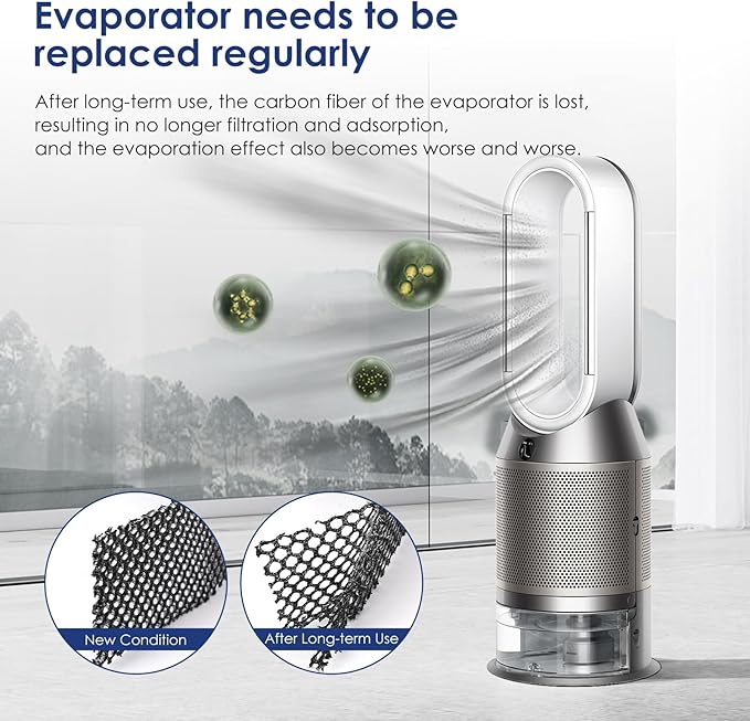 2 Pack Air Purifier Carbon Fiber Evaporator Filter Compatible with Dyson PH01 PH02 PH03 PH04 PH3A Air Purifier Humidifier Replacement Parts 970718-01