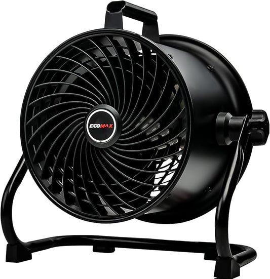 10-Inch High-Velocity Drum Air Circulator Fan, Heavy-Duty Shop Fan with 3-Speed & 360° Tilting Floor Fan for Warehouse, Industrial, Workshop