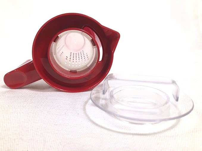 Glass Water Infusion Pitcher | BPA Free Fruit Infuser | Premium Borosilcate Glass for Hot and Cold Liquids | Infuse Iced Tea, Coffee, Water, Juice, Vodka, Tequila - Cestari Infuser, Red 44 ounces