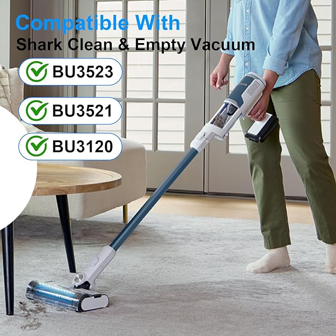 Replacement Filters for Shark Clean & Empty Vacuum Cleaner BU3523 BU3120 BU3521, HEPA, Foam, and Pre-Motor Filter Combo, Washable and Reusable