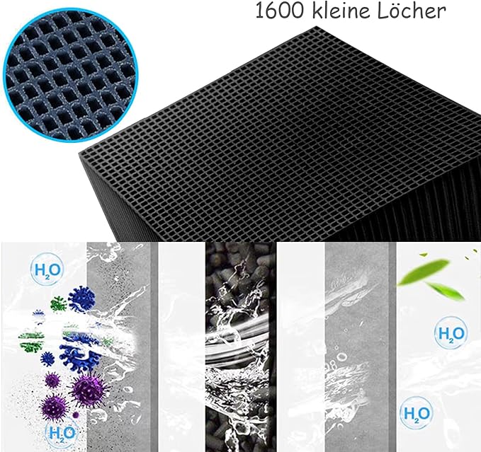 4in * 4in * 4in 2pcs Water Purification, Cube Activated Carbon Nano Water Purification Filter for Water Aquarium Fish Tank Activated Carbon pellets.