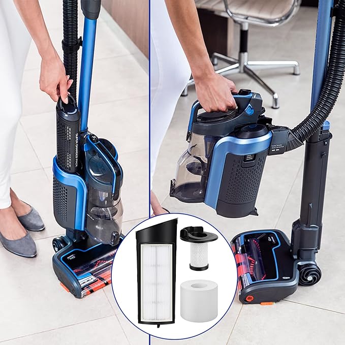 Vacuum Filter Replacement for Shark ICZ362H IC160 IC162 - Accessories Parts for Shark Vertex Pro Powered Lift-Away Cordless Vacuum- 2 Foam Filter and 2 Pre-Motor Filter 1 HEPA Filter and 1 Brush