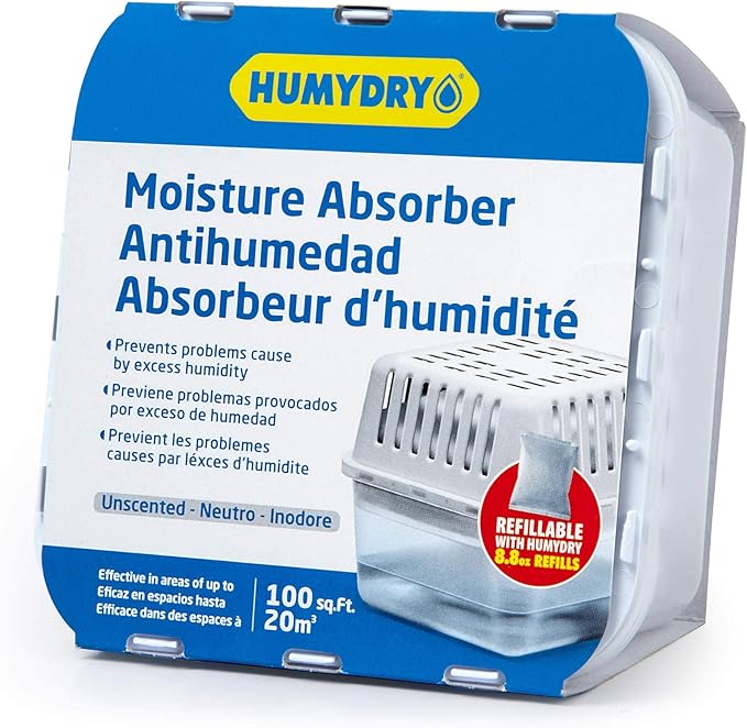 HUMYDRY® - 6-pack of dehumidifying devices with 6 refills in pouch - 8.8 oz - Medium size - Fragrance-free - Ideal for spaces up to 100 sq.ft.