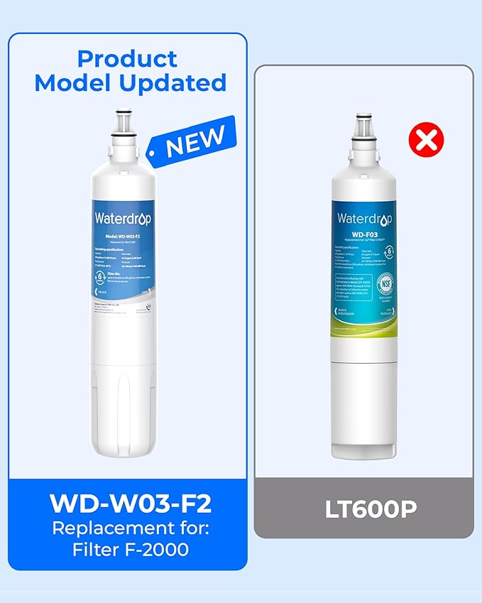 Waterdrop F-2000 4204490 Water Filter, Replacement for Sub-Zero 4204490, InSinkErator® F-1000 F-2000 F-3000 Filter and AquaPure AP Easy C-Complete, Sub Zero Water Filter Replacement, NSF/ANSI 42