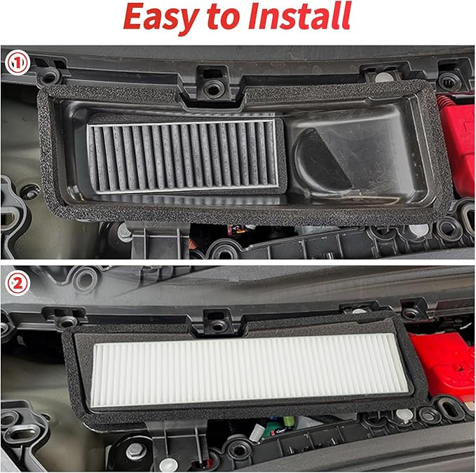 Air Filter Compatible with Tesla Model 3 Cabin Air Filter HEPA Air Intake Filter Replacement with Activated Carbon for 2021 2022 2023 2024 Model 3 Accessories