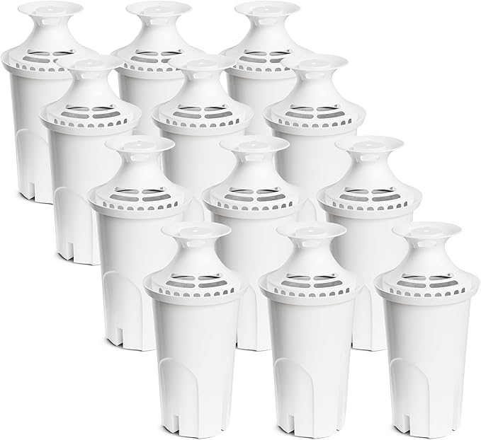 Water Filter Replacement Compatible with Brita Water Pitchers and Dispensers, by DESENRUIS for Classic 35557, OB03, Mavea 107007, Reduce Chlorine and Bad Taste, BPA free, Pack of 12