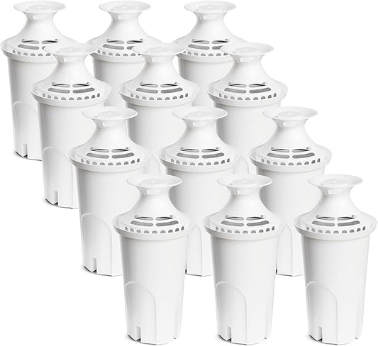 Water Filter Replacement Compatible with Brita Water Pitchers and Dispensers, by DESENRUIS for Classic 35557, OB03, Mavea 107007, Reduce Chlorine and Bad Taste, BPA free, Pack of 12