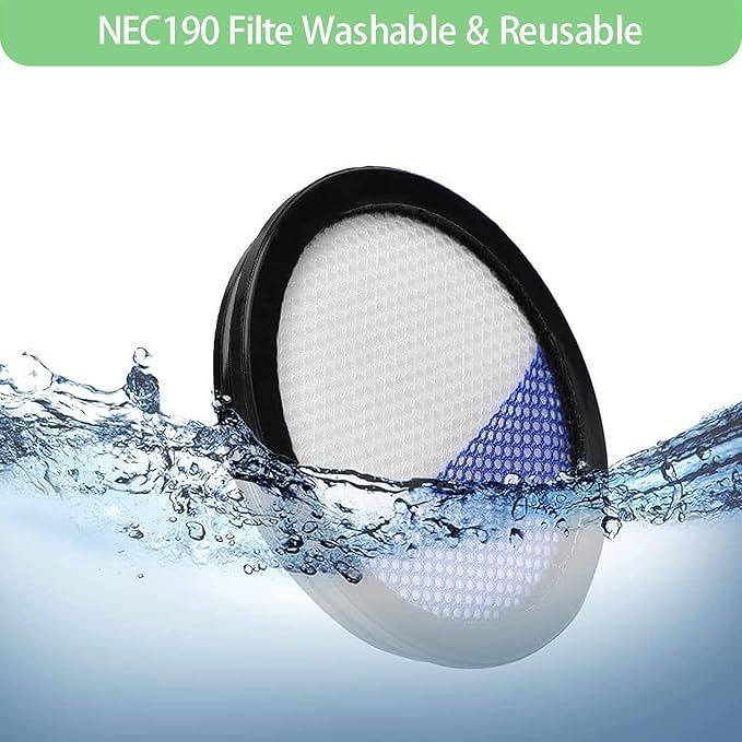 6 Pack Replacement Filters for Eureka RapidClean Pro Cordless Stick Vacuum Cleaner NEC180 NEC185 NEC186 NEC190