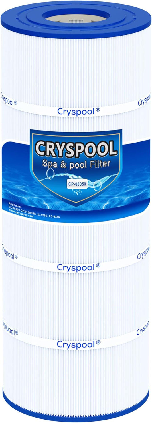 Cryspool® 08050 Filter Compatible with Hayward CCX1500RE(CC 1500 E), X-Stream 150, PXST150, 817-0150n, C-8316, FC-1286, 150 Sq. Ft Pool Filter Cartridge, 1 Pack