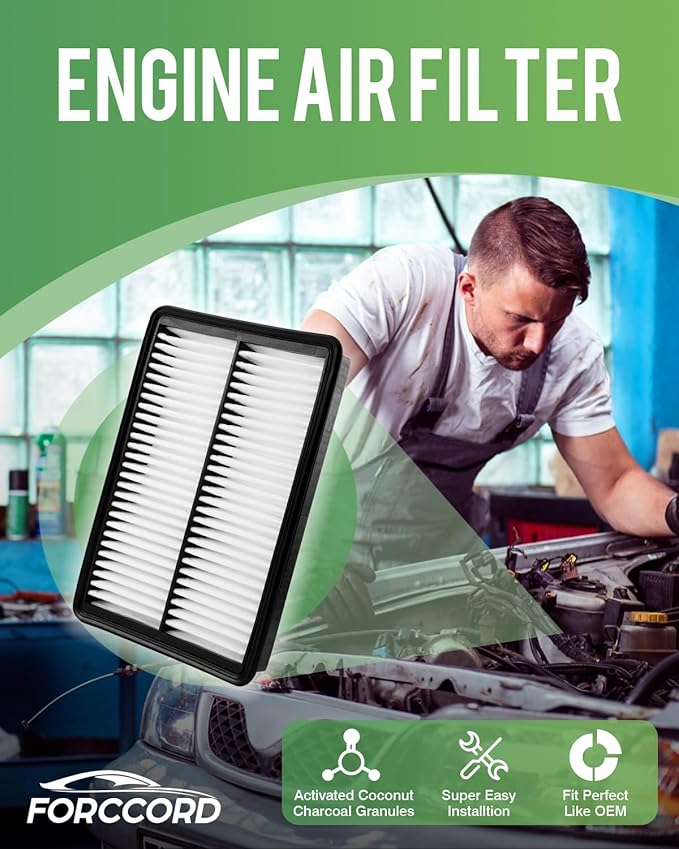 Cabin & Engine Air Filter Fit for Acura MDX 3.5L (2022-2025 2026), Honda Pilot 3.5L (2023-2025 2026) Activated Carbon Cabin Filter Replacement CF11182 17220-61A-A00 Car Accessories