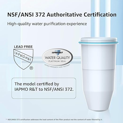 Waterdrop TDS Reduction Water Filter Pitcher with 1 Filter, 10-Cup, Multi-Stage Filtration System, Reduces PFOA/PFOS, Chlorine, and More, Blue