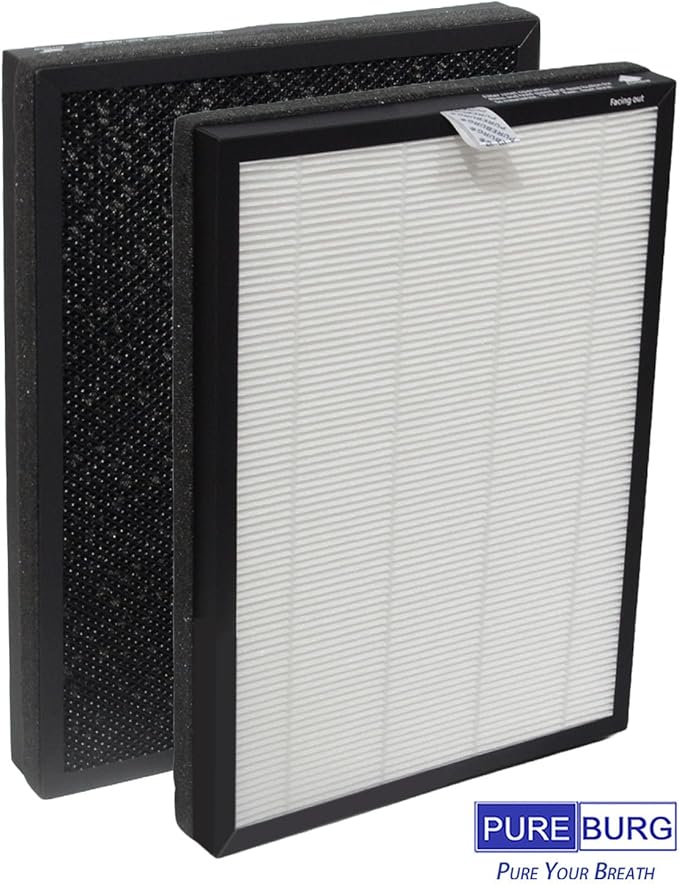 PUREBURG Replacement Filter Compatible with LUFTRUM C3500 Air Purifier,2-Pack (2 filters per pack) H13 HEPA Activated Carbon 3-Stage Filtration