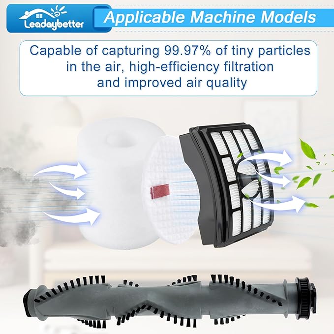 Leadaybetter Filter Replacemen Brush Roll Belt and Wheels Parts for Shark Rotator Professional NV500 NV501 NV502 NV505 NV550 UV560 Upright Vacuum, Parts XHF500 & XFF500