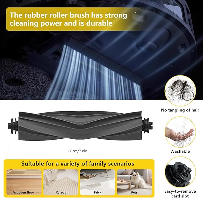 Yivy 28 Pcs Replacement Parts for Dreame X30 Ultra/Mova E30 Ultra/L10s Pro Ultra Heat/l10s ultra gen 2,Accessories: 2*Main Brush, 6*Side Brushes, 4*Filter, 8*Mop, 6*Dust Bags, 1*Water Tank Brush