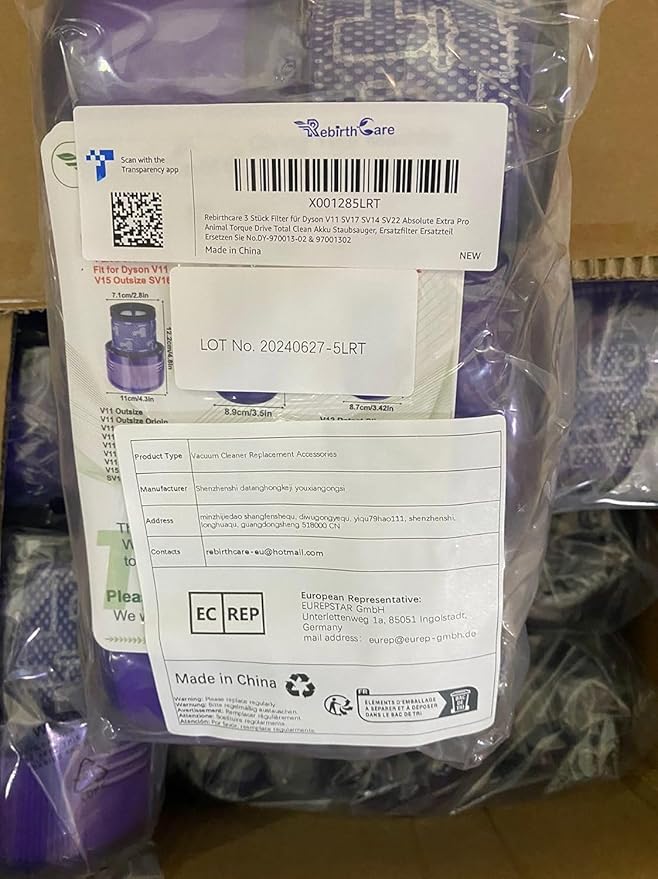 V15 Vacuum Filters Replacement for Dyson V11 Torque Drive V11 Animal V11 Extra, Replacement Part # 970013-02, 3 Pack