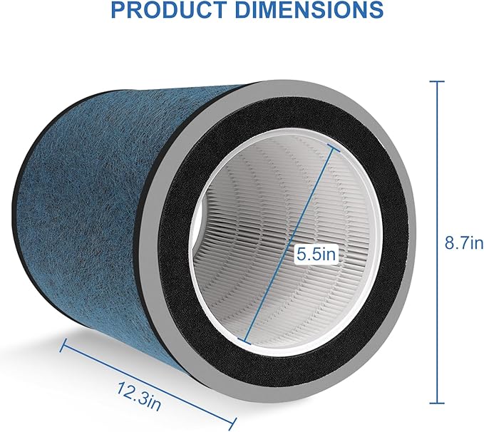 HP301 HP302 Replacement Filter 2Pack Compatible with Shark HP300 Series &HC502 Air Purifier MAX,HP200 Series HP202 HP201 &HP232 Filter Cleans Up to 99.98% Particles #HE2FKBAS,HE2FKBASMB