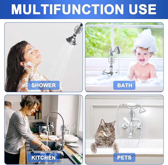 4 Pack 15 Stage Shower Filter Replacement Cartridge Filter with Vitamin C Shower Head Replacement for Hard Water by Cenipar