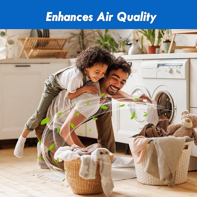 12 Pack Dryer Filter Replacement, Pre-Cut Portable Dryer Filters Compatible with FUNMAS Indoor Dryer Vent System MERV 7 Double Layer Filtration