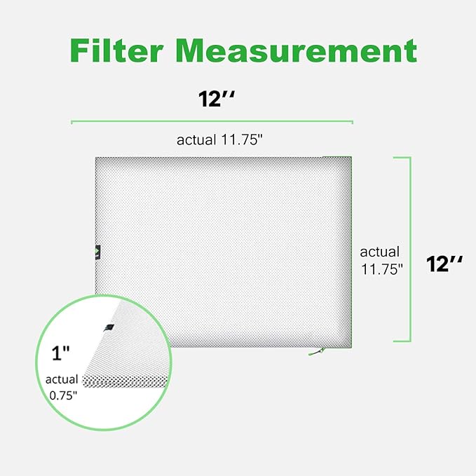 12x12x1 Air filter Pro Kit, Washable and Reusable Air Filter 12x12x1 for AC HVAC Furnace, MERV 8 Air Filters Machine Washable & Dryer Friendly, AC Furnace Air Filter, Include 2 Filters&1 Frame
