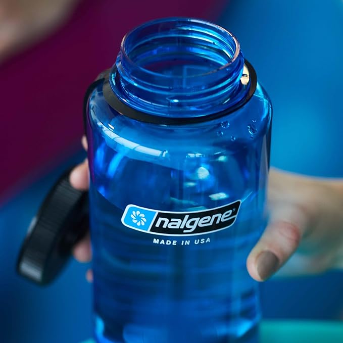 Nalgene Leak Proof Tritan BPA-Free Water Bottle - 32 oz Wide Mouth - Made in the USA for Outdoor Use & Daily Hydration (Slate Blue)