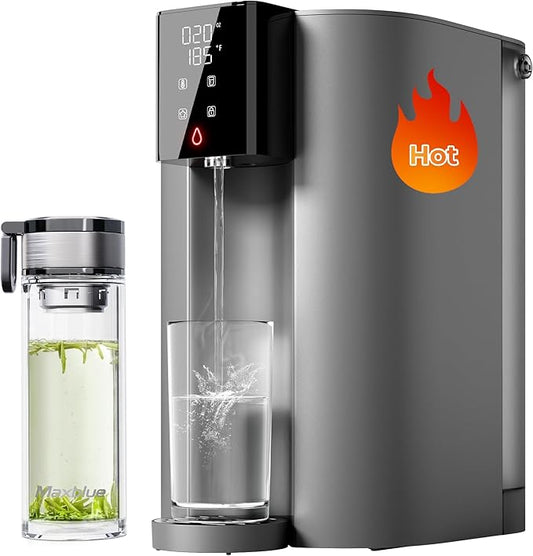 [ Instant Hot ] Waterdrop C1-G Countertop Reverse Osmosis System, NSF/ANSI 58&372 Certified, 6 Stage Hot RO Water Filter, No Installation Required, 3:1 Pure to Drain, Glass Bottle Included