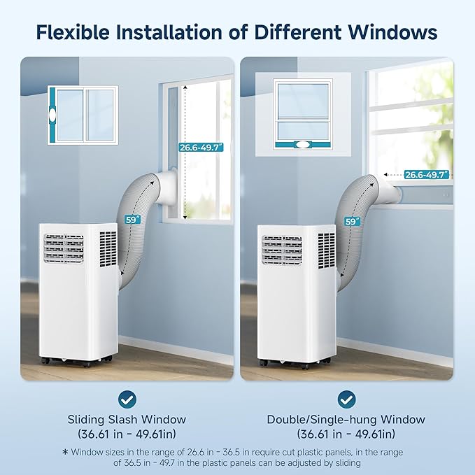10,000 BTU Portable Air Conditioners,4 Modes Portable Ac Units Cools Up to 450 Sq.Ft,Dehumidifier,Fan,With Remote Control,LED Display, Window Mounting Kit,Suitable for Bedroom,Living Room,Office