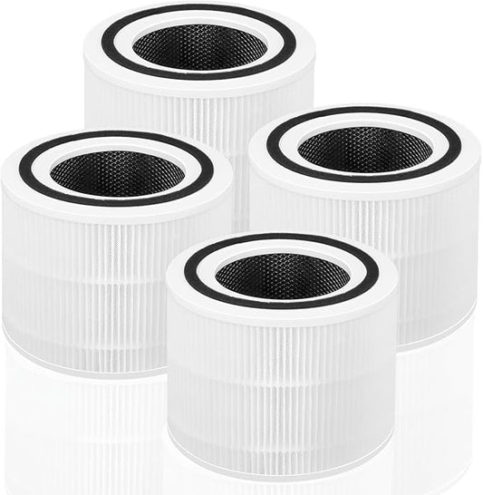 APPLIANCEMATES Core 300-p Air Purifier Filter Replacement Levoit Core 300, Core 300-RF, Core 300-RAC Air Purifier, 3-in-1 H13 True HEPA Activated Carbon Filter (4 Packs)