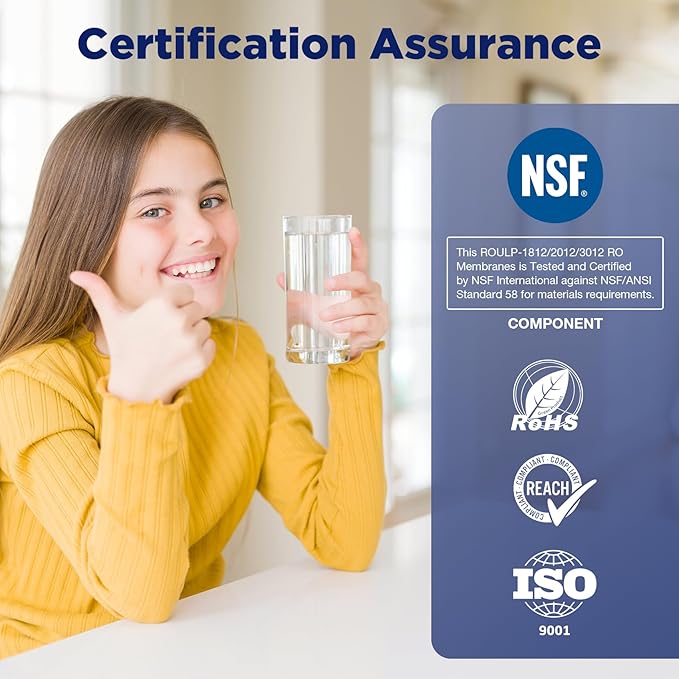 Membrane Solutions RO Membrane, 400 GPD Reverse Osmosis Membrane, 3.0"x12" Water Filter Replacement for Under Sink Home Drinking RO Water Purifier System