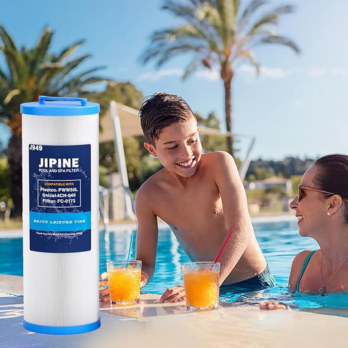 4CH-949 Spa Filter Replacement for Pleatco PWW50L, FIL50-5D13H15FCT-3, Filbur FC-0172, SD-01143, 817-4050, Compatible for Waterway Teleweir 50, Rising Dragon 50, Hot Tub Filter 2 Pack