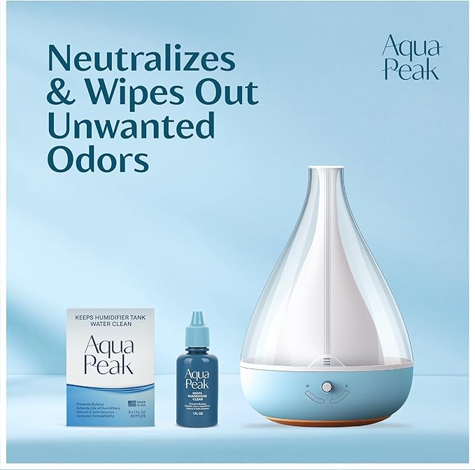 [2-Pack] Humidifier Drops for a Clean Tank - 400+ Uses - Food Grade Humidifier Cleaner - Slows Residue Accumulation and Scaling - Made in USA - Humidifier Water Treatment Cleaning Solution