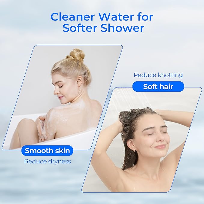 Waterdrop WHR-140 Shower Filter Replacement for Culligan® WHR-140, WSH-C125, ISH-100, HSH-C135, Shower Head Water Filter, with Advanced KDF Filtration Material, Pack of 3