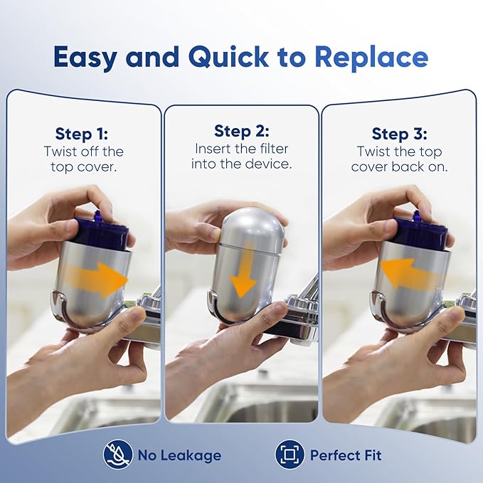 PUREPLUS Heavy Metal Reduction Faucet Filter Replacement, Compatible with PUR® Plus RF9999®, Removes Lead, Mercury, Chlorine, Fits FM-2500V, FM-3700, PFM350V, Advanced Faucet Mounts, 6 Pack