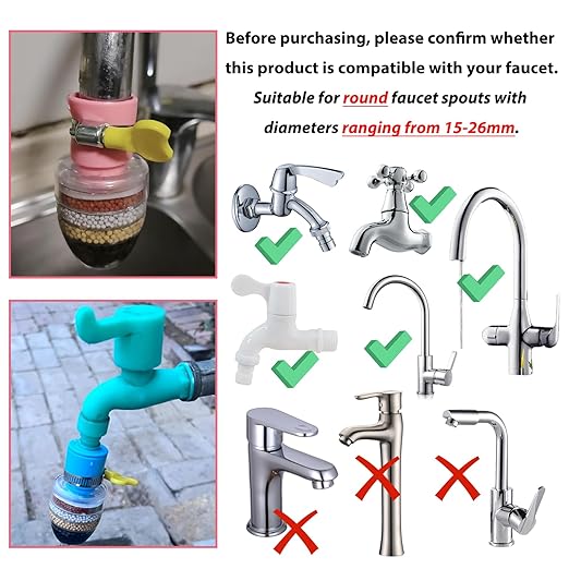 3 Pcs Faucet Water Filter,6 Layer Cartridge Activated Carbon Filters Water Filter Faucet Replacements for Sink Applicable 1/2inch - 3/4inch Faucet