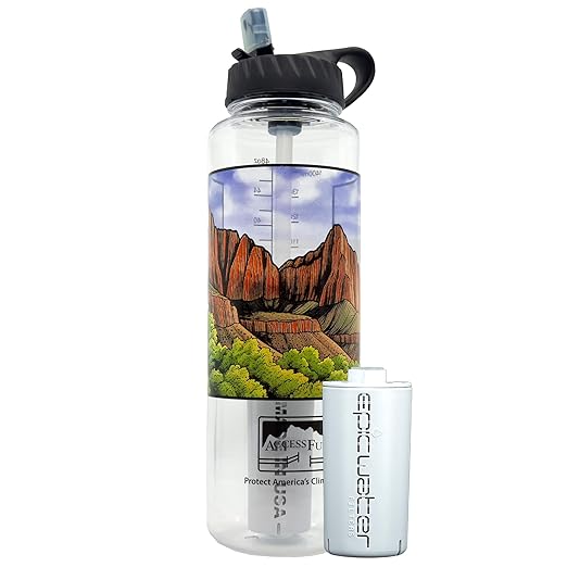 Epic Water Filters Nalgene OG Water Bottle with Filter, USA Made, BPA Free, Removes 99.99% Tap Water Contaminants, Forever Chemicals, Access Fund 24, 48 oz