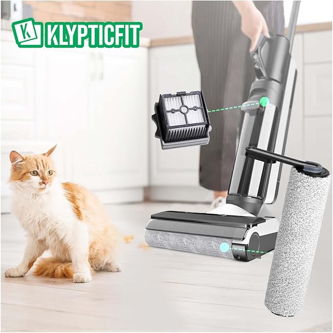 Only Floor ONE S5Combo Roller Brush Replacement and Vacuum Filter Kit Compatible with Tineco Floor ONE S5Combo Smart Wet Dry Vacuum Replacement Parts,2 Roller Brushes,2 HEPA Filters,1 Cleaner Brush