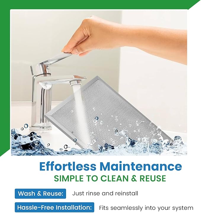 Filter Everything Washable Aluminum Air Filter – 14 x 14 x 1 – Permanent, Reusable HVAC Intake Filter – Heavy-Duty Expanded Aluminum Mesh – Pre-Filter for HEPA or Pleated Filters