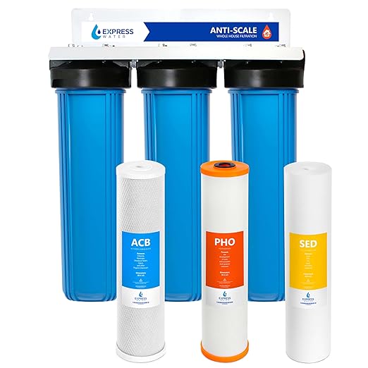 Whole Home Water Filter System| ANTI-SCALE | 3 Stage Water Purifier Whole Home, Top-Tier Anti-Scale Filter Specially Designed to Prevent Scale Build-Up, Protects Appliances, No More Descaler Solution