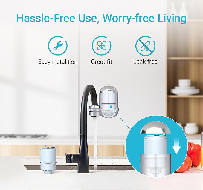 [Alkaline] 3 Pack Faucet Filter Replacement for All PUR®Plus, PUR® Water Filter Replacement, Pur® Filter Replacement RF-9999®, 900-Gallon Long Lifespan, AQUA CREST