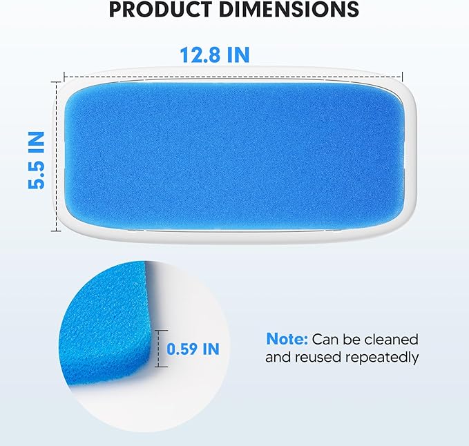 4-PACK RV AC Filter RV Air Filters Replacement for Air Conditioner Vent, Washable AC Filter 12.875 x 5.5 for Camper Vent MERV 6 AC 160g