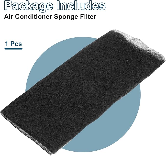 PATIKIL 39" x 39" x 0.2" Air Conditioner Filter Replacement, Washable Reusable Cut to Fit Foam Filter Air Filter for RV AC Vent Window Purifiers Computer, 40PPI