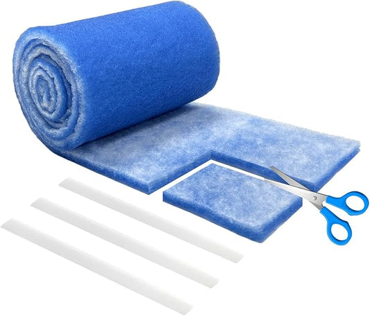 Air Vent Filters, 10"x90" Cut to Fit Air Filter Material,MERV 8 Reusable 3-Layer Air Vent Filter for Home Floor, Grilles, Ceiling, HVAC Furnace Vents, With Adhesive Tape