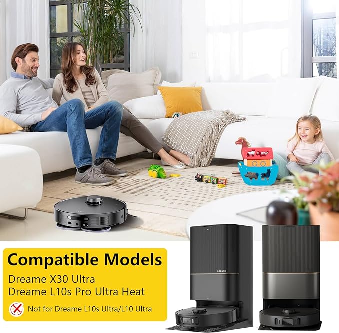 Yivy 28 Pcs Replacement Parts for Dreame X30 Ultra/Mova E30 Ultra/L10s Pro Ultra Heat/l10s ultra gen 2,Accessories: 2*Main Brush, 6*Side Brushes, 4*Filter, 8*Mop, 6*Dust Bags, 1*Water Tank Brush