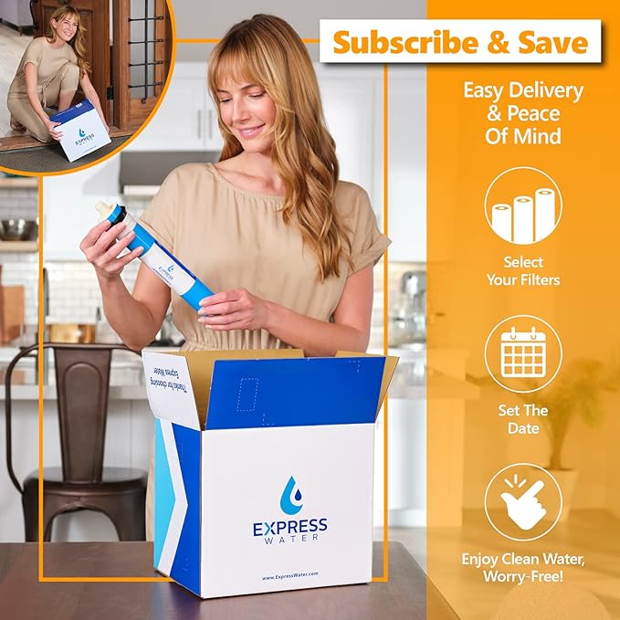 Express Water – 1 Pack Sediment Water Filter Replacement – 5 Micron, High Capacity – 10 inch – Under Sink and Reverse Osmosis System Filters (Model: FLTSED0501)